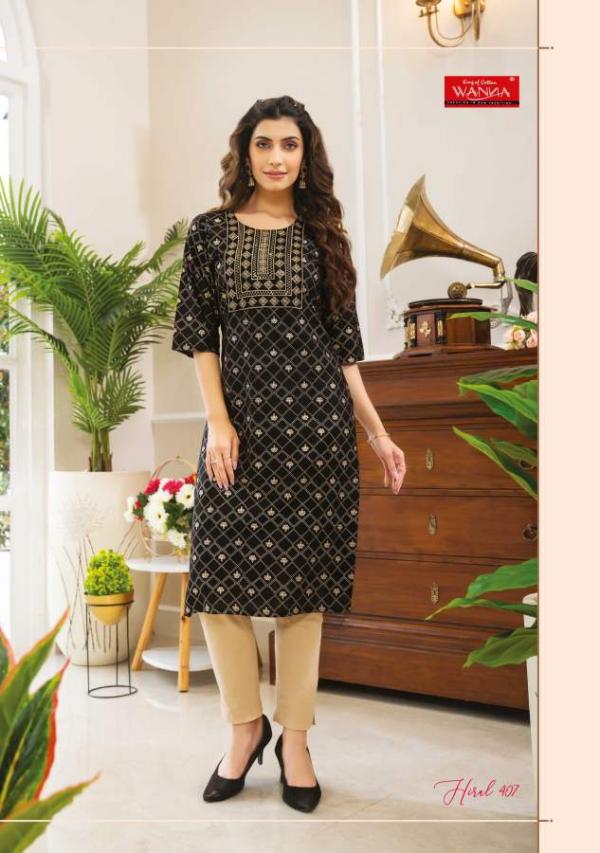 Wanna Hiral 4 Embroidery Wear Rayon Designer Kurti Collection